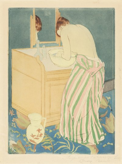 Woman Bathing by Mary Cassatt